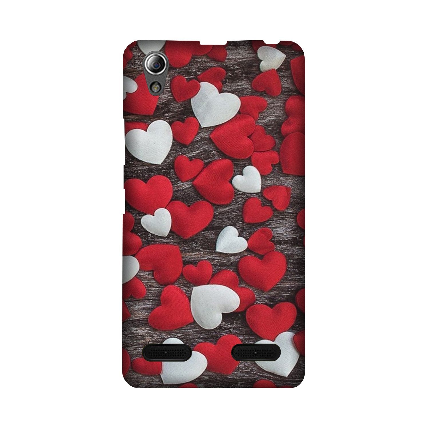 Red White Hearts Case for Lenovo A6000  (Design - 105)