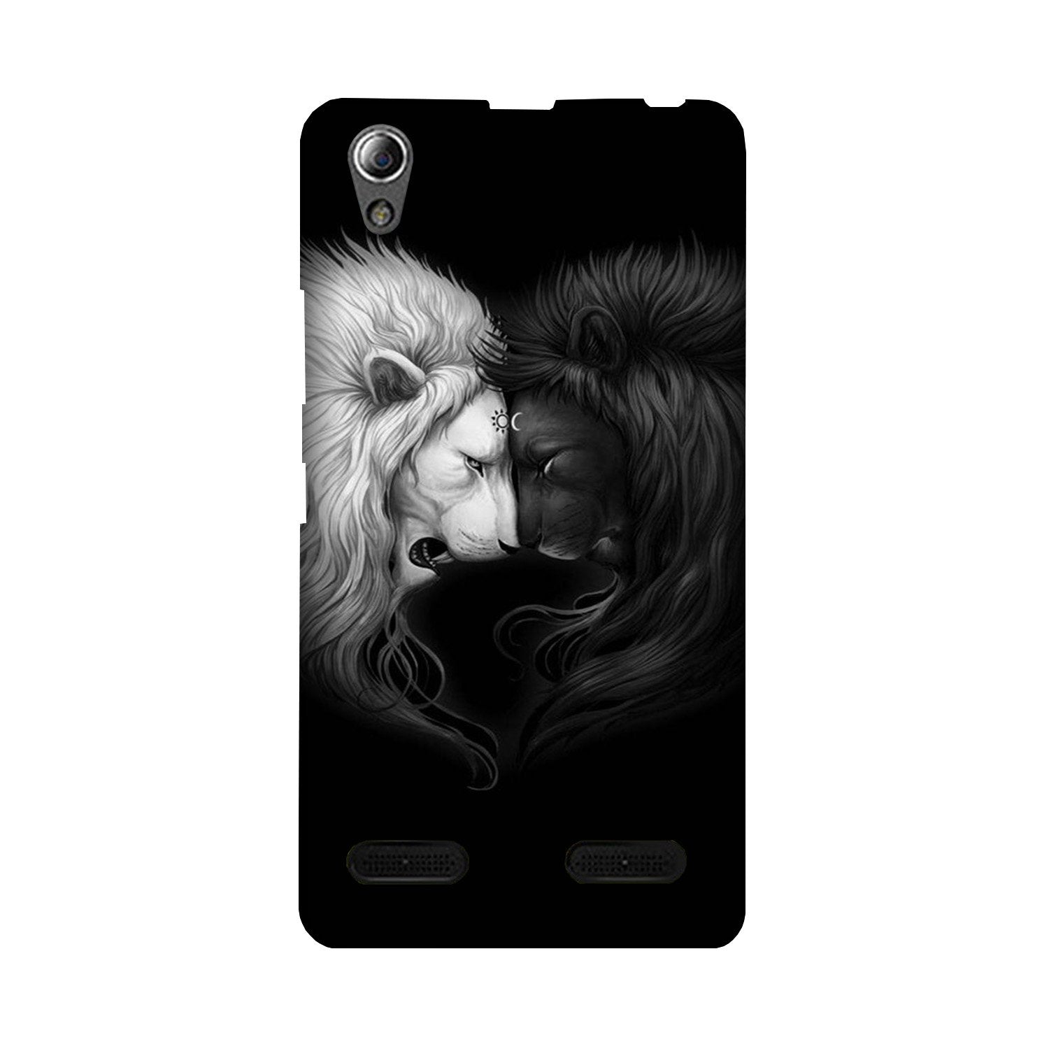 Dark White Lion Case for Lenovo A6000  (Design - 140)