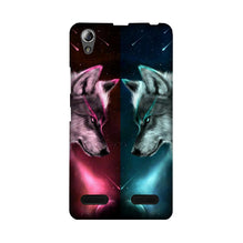 Wolf fight Mobile Back Case for Lenovo A6000 (Design - 221)