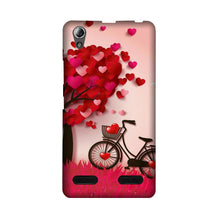 Red Heart Cycle Mobile Back Case for Lenovo A6000 (Design - 222)