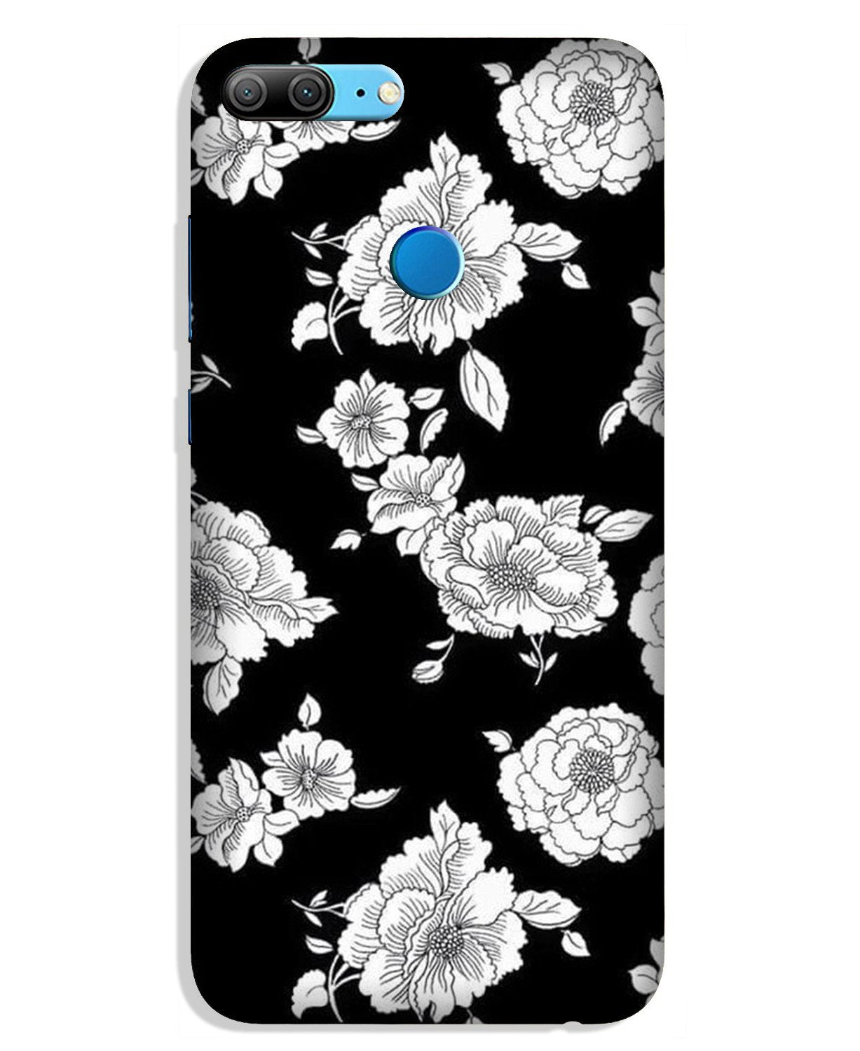 White flowers Black Background Case for Lenovo K9 / K9 Plus