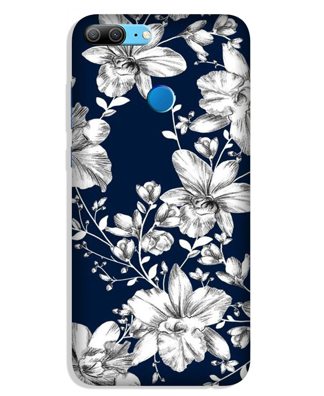 White flowers Blue Background Case for Lenovo K9 / K9 Plus