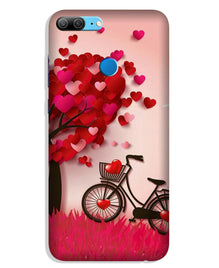 Red Heart Cycle Mobile Back Case for Lenovo K9 / K9 Plus (Design - 222)