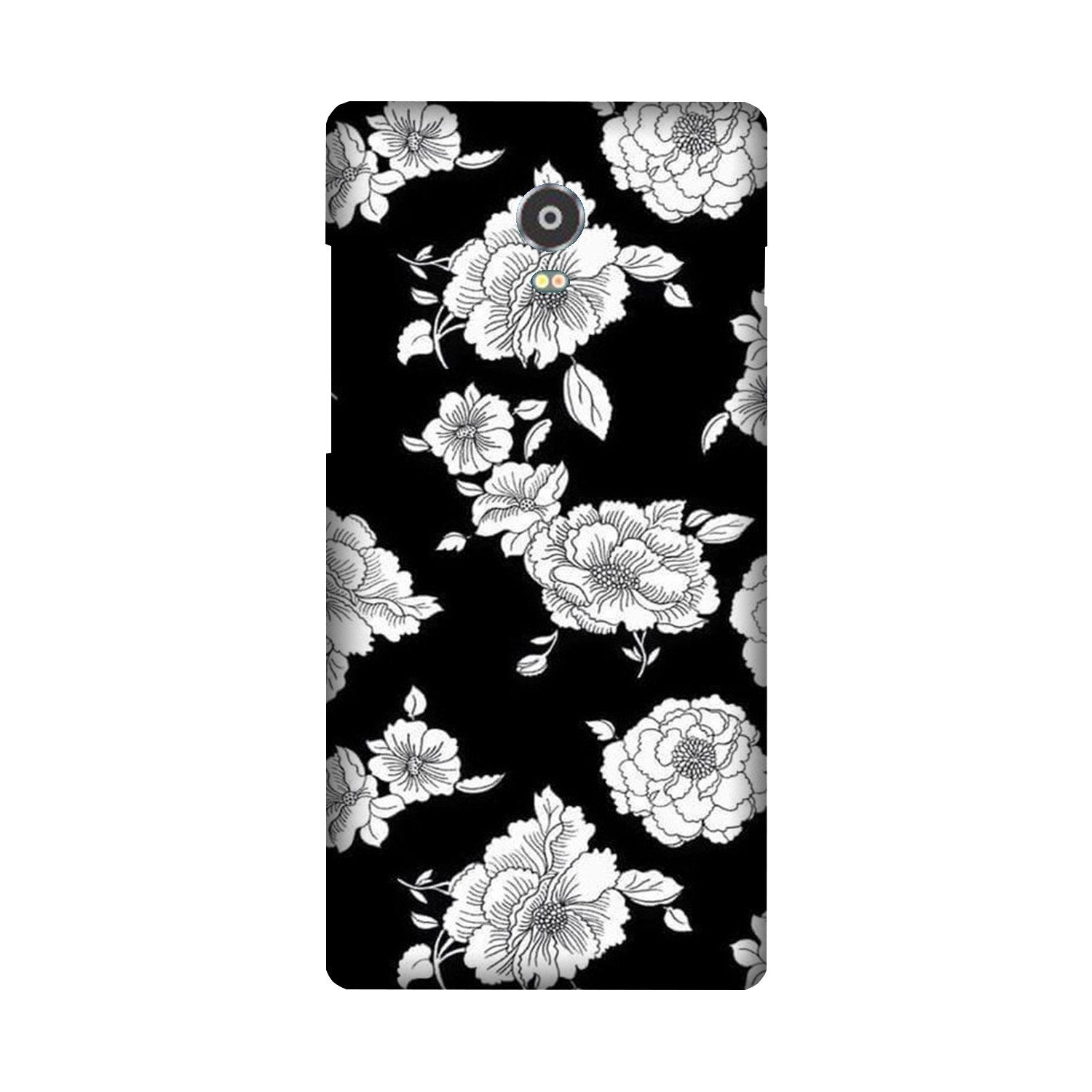 White flowers Black Background Case for Lenovo Vibe P1