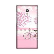 Pink Flowers Cycle Mobile Back Case for Lenovo Vibe P1  (Design - 102)