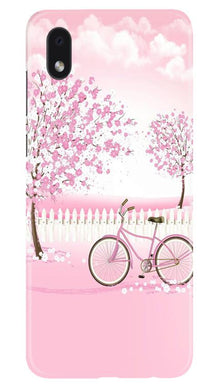 Pink Flowers Cycle Mobile Back Case for Samsung Galaxy M01 Core  (Design - 102)