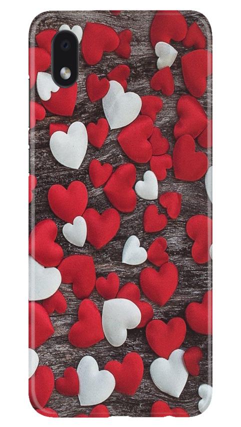 Red White Hearts Case for Samsung Galaxy M01 Core(Design - 105)