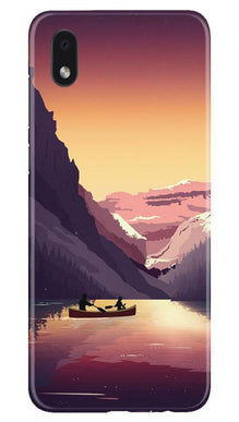 Mountains Boat Mobile Back Case for Samsung Galaxy M01 Core (Design - 181)