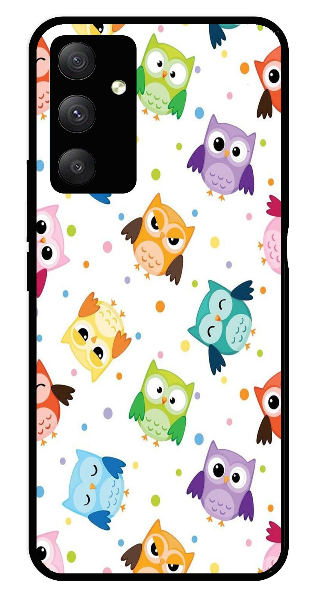 Owls Pattern Metal Mobile Case for Samsung Galaxy F13 4G   (Design No -20)