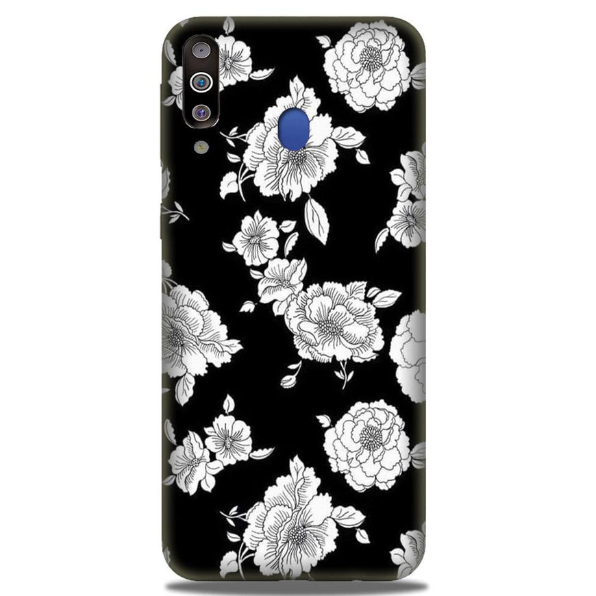 White flowers Black Background Case for Vivo Y17