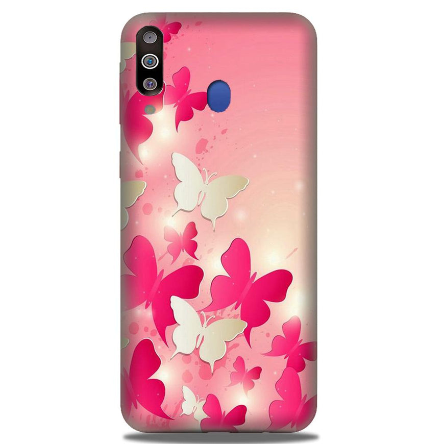 White Pick Butterflies Case for Samsung Galaxy A20s