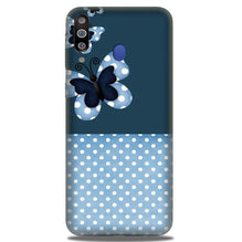 White dots Butterfly Mobile Back Case for Samsung Galaxy A20s (Design - 31)