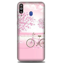 Pink Flowers Cycle Mobile Back Case for Samsung Galaxy A20s  (Design - 102)