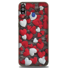 Red White Hearts Mobile Back Case for Samsung Galaxy A20s  (Design - 105)