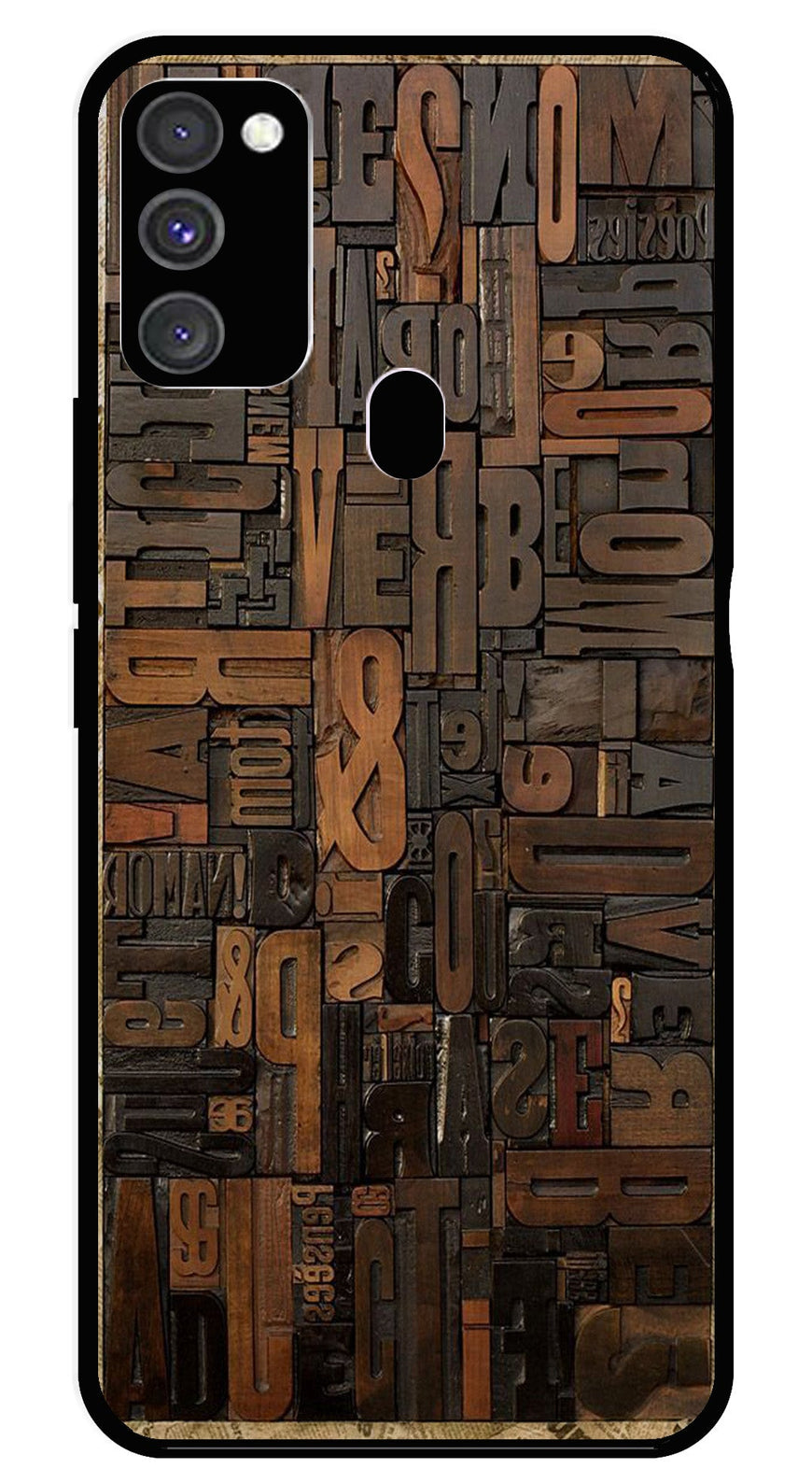 Alphabets Metal Mobile Case for Samsung Galaxy M30s   (Design No -32)