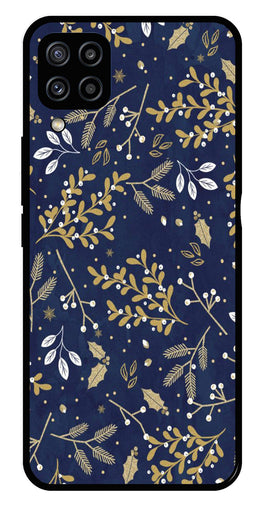 Floral Pattern  Metal Mobile Case for Samsung Galaxy M32 4G   (Design No -52)