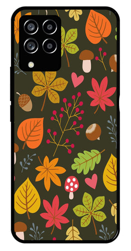 Leaves Design Metal Mobile Case for Samsung Galaxy M53 5G   (Design No -51)