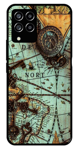 Map Design Metal Mobile Case for Samsung Galaxy M33 5G   (Design No -54)