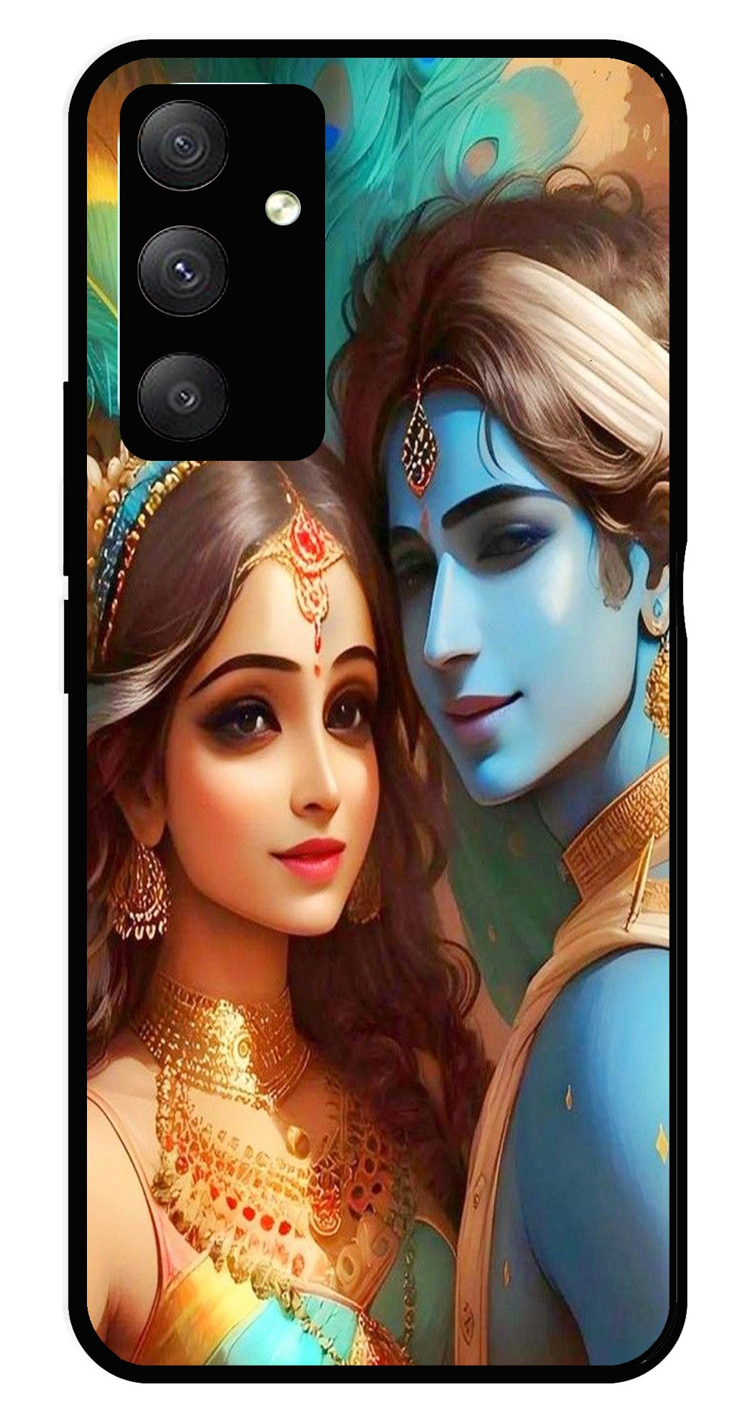 Lord Radha Krishna Metal Mobile Case for Samsung Galaxy A54   (Design No -01)