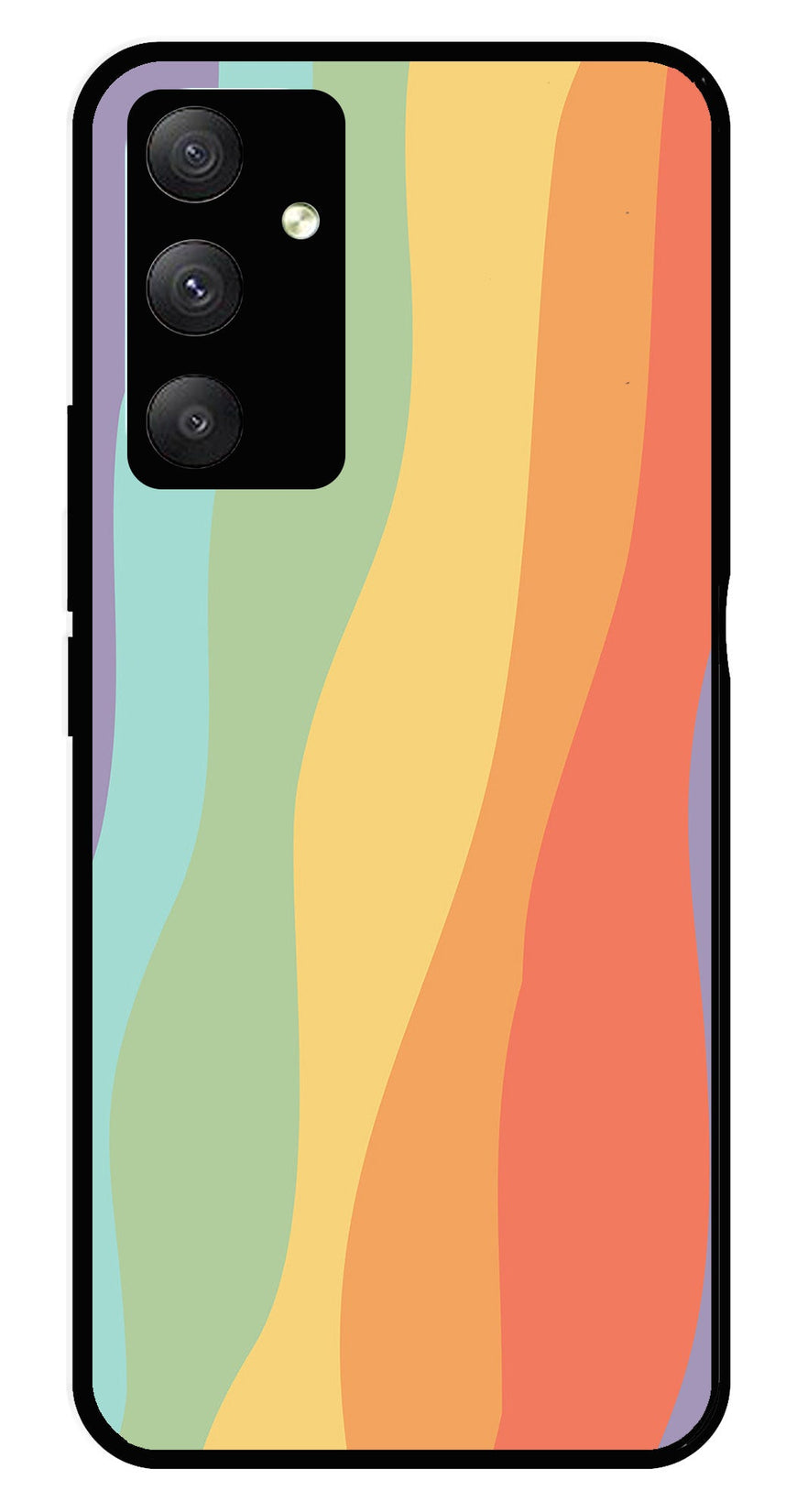 Muted Rainbow Metal Mobile Case for Samsung Galaxy A54   (Design No -02)