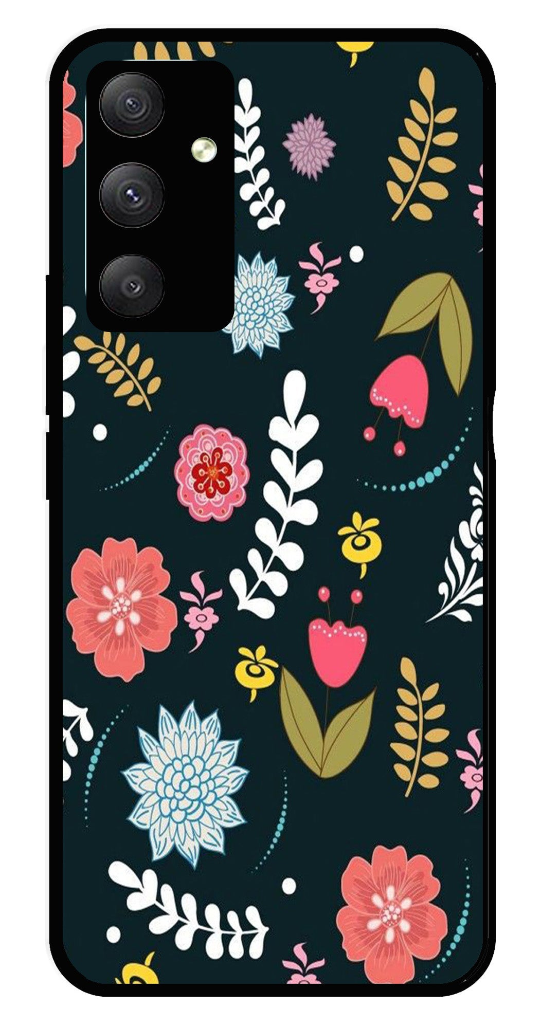 Floral Pattern2 Metal Mobile Case for Samsung Galaxy M34   (Design No -12)