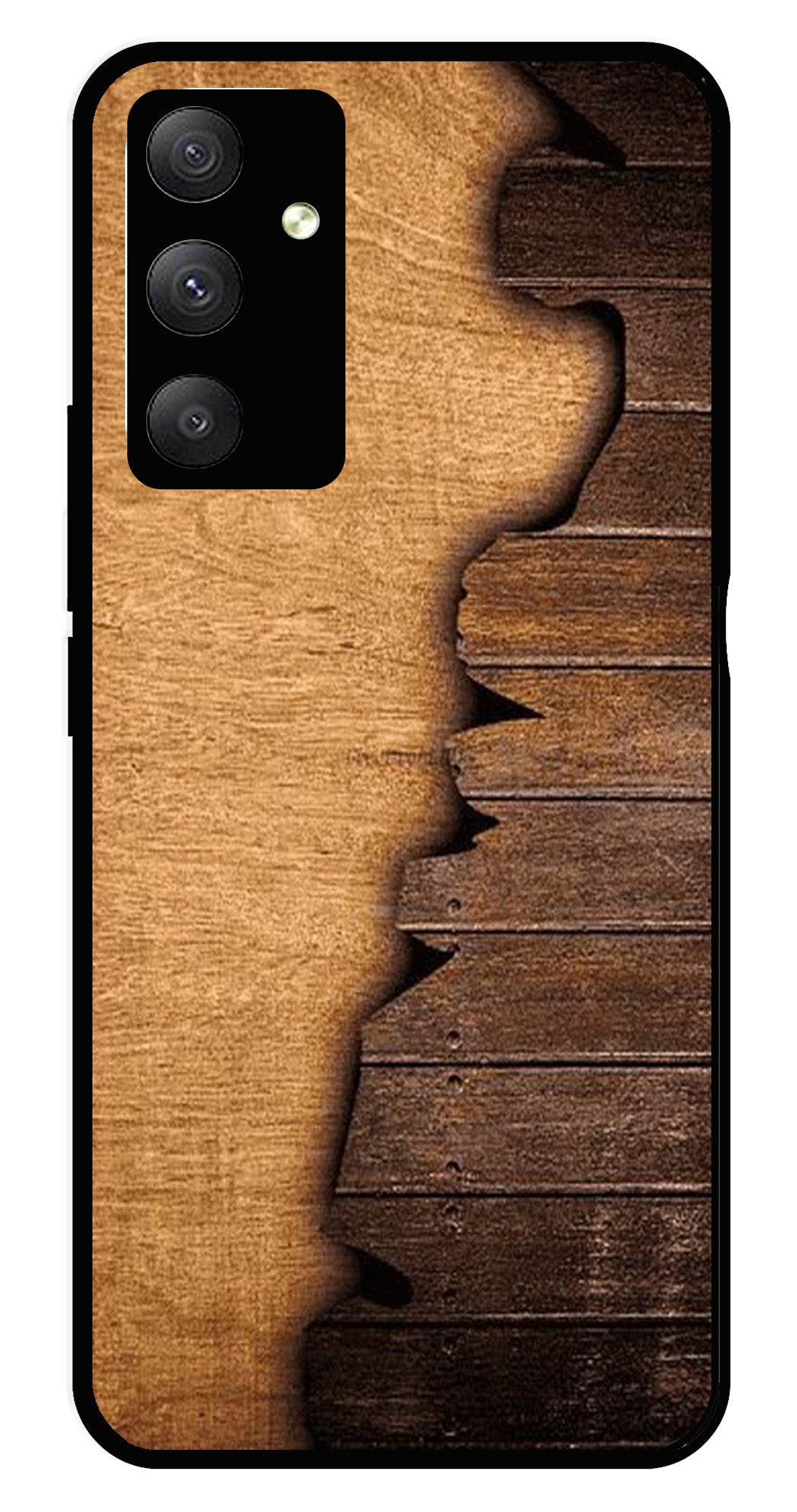 Wooden Design Metal Mobile Case for Samsung Galaxy M34   (Design No -13)