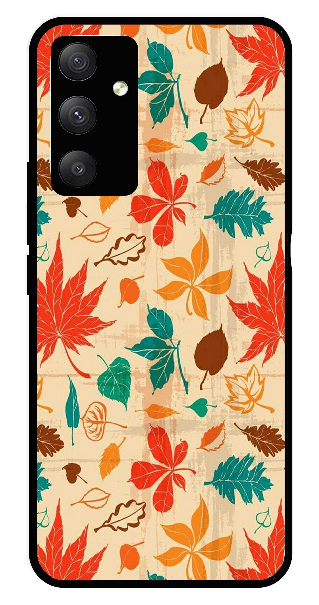 Leafs Design Metal Mobile Case for Samsung Galaxy M34   (Design No -14)