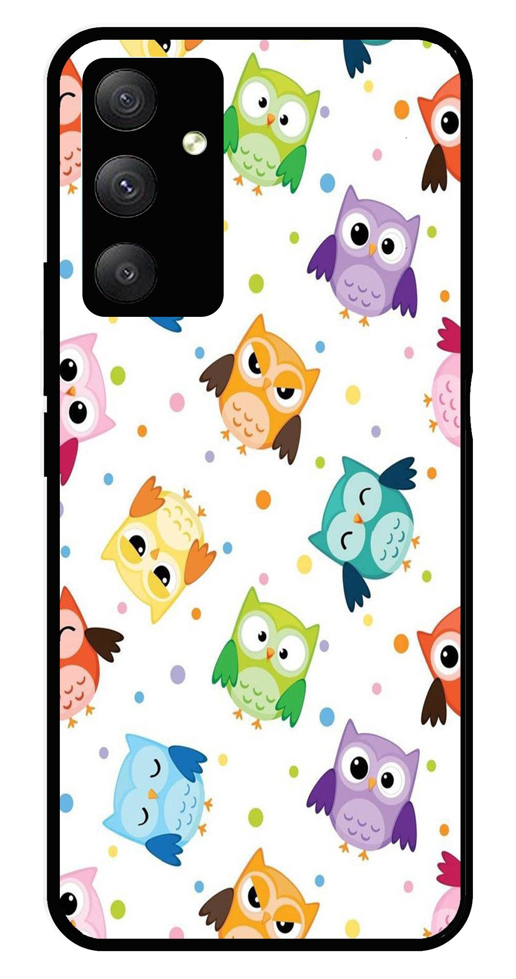 Owls Pattern Metal Mobile Case for Samsung Galaxy A54   (Design No -20)