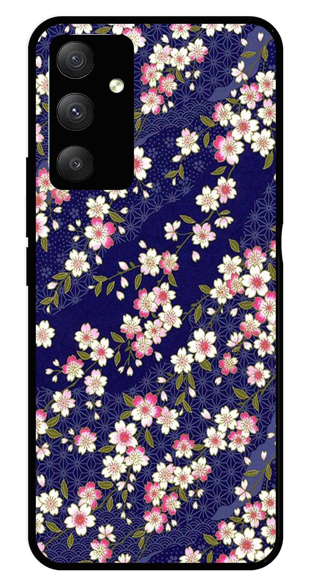 Flower Design Metal Mobile Case for Samsung Galaxy A54   (Design No -25)