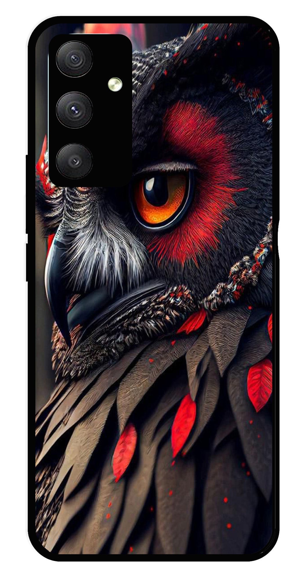 Owl Design Metal Mobile Case for Samsung Galaxy M34   (Design No -26)