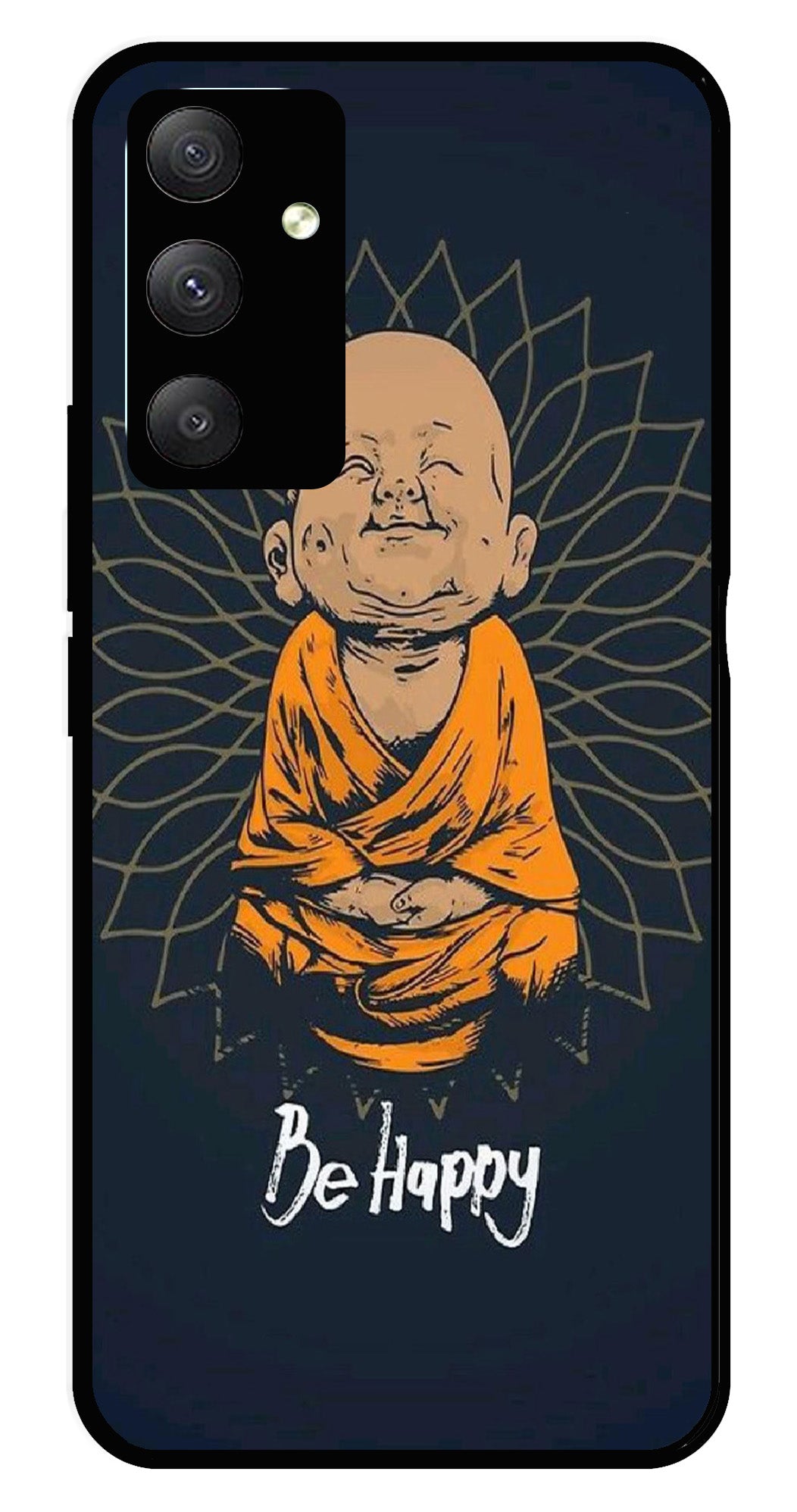 Be Happy Metal Mobile Case for Samsung Galaxy M34   (Design No -27)