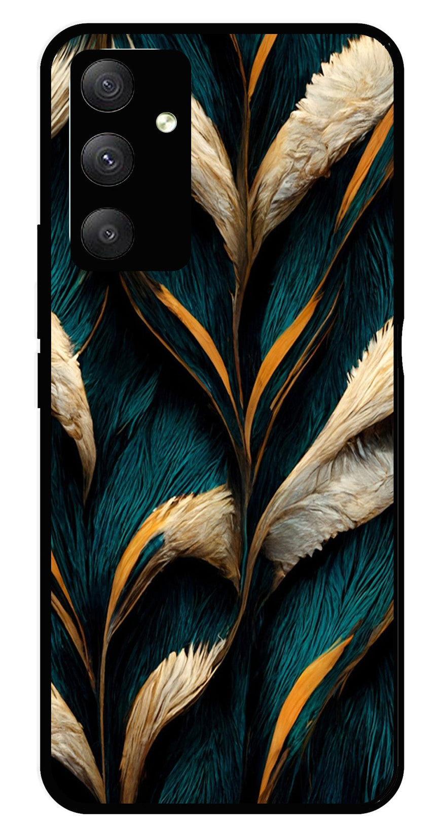 Feathers Metal Mobile Case for Samsung Galaxy A54   (Design No -30)