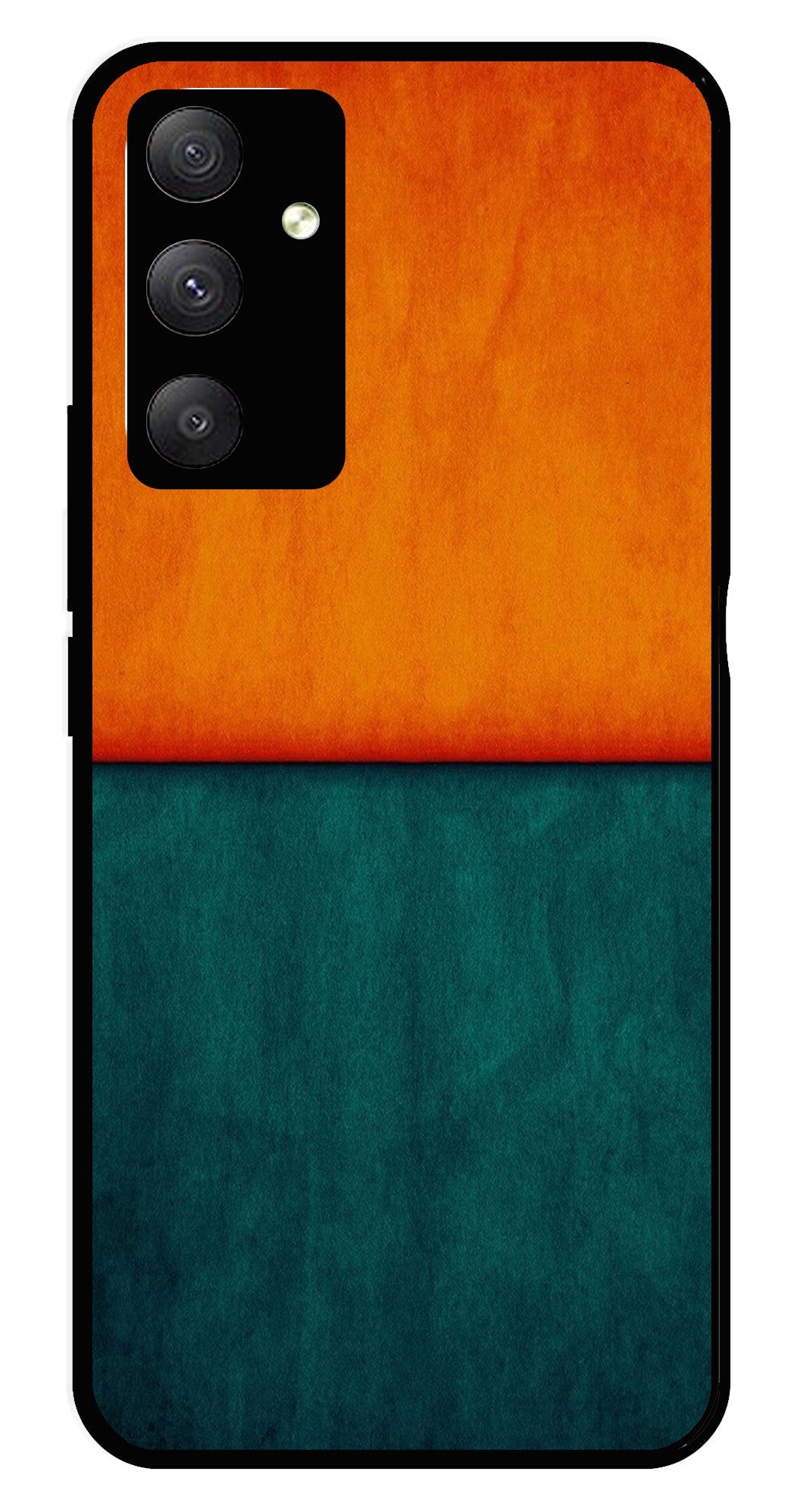 Orange Green Pattern Metal Mobile Case for Samsung Galaxy M34   (Design No -45)