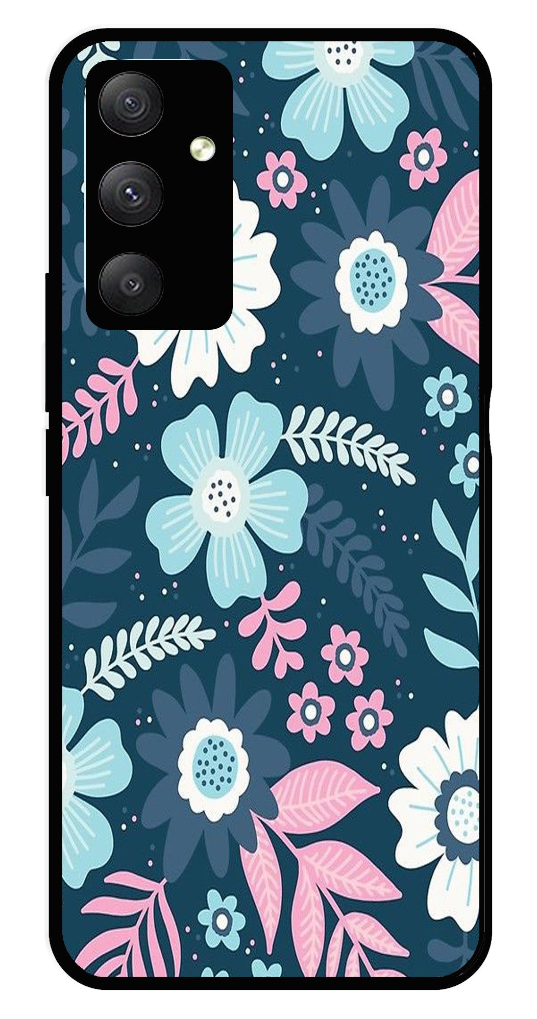 Flower Leaves Design Metal Mobile Case for Samsung Galaxy M34   (Design No -50)