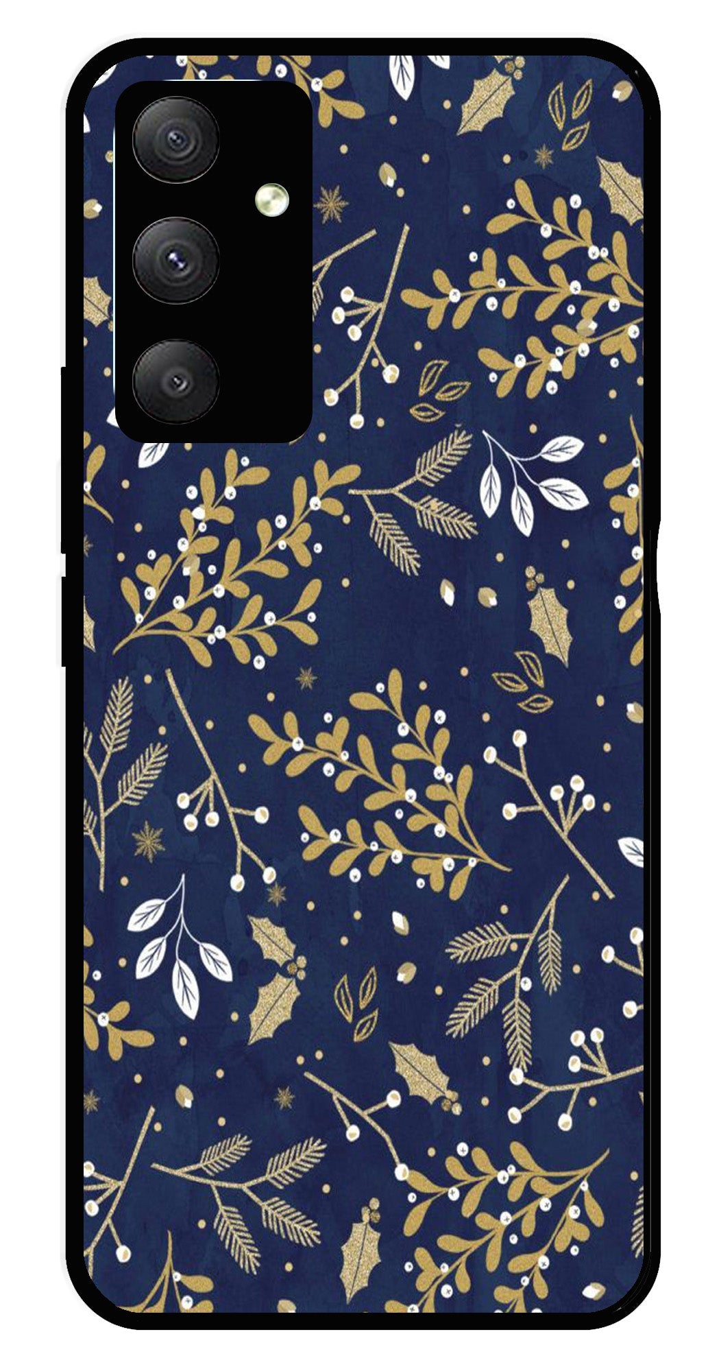 Floral Pattern  Metal Mobile Case for Samsung Galaxy A54   (Design No -52)