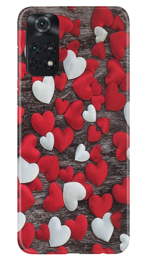 Red White Hearts Case for Poco M4 Pro 4G(Design - 105)