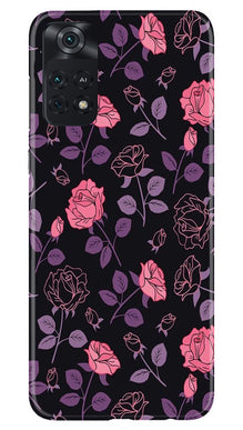 Rose Black Background Mobile Back Case for Poco M4 Pro 4G (Design - 27)