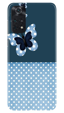 White dots Butterfly Mobile Back Case for Poco M4 Pro 4G (Design - 31)