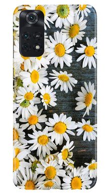 White flowers2 Mobile Back Case for Poco M4 Pro 4G (Design - 62)