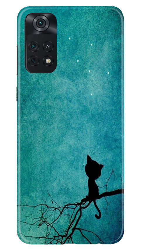 Moon cat Case for Poco M4 Pro 4G