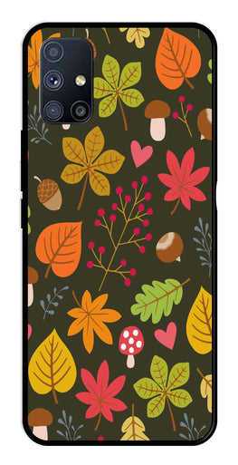 Leaves Design Metal Mobile Case for Samsung Galaxy A51   (Design No -51)