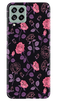 Rose Black Background Mobile Back Case for Samsung Galaxy M53 5G (Design - 27)