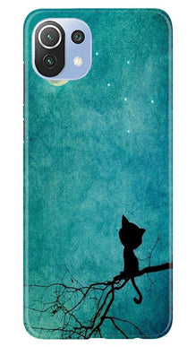 Moon cat Mobile Back Case for Mi 11 Lite 5G  (Design - 70)