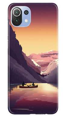 Mountains Boat Mobile Back Case for Mi 11 5G (Design - 181)