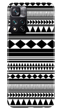 Black white Pattern Mobile Back Case for Xiaomi Mi 11i 5G (Design - 5)