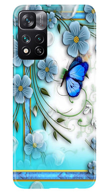 Blue Butterfly Mobile Back Case for Xiaomi Mi 11i 5G (Design - 21)