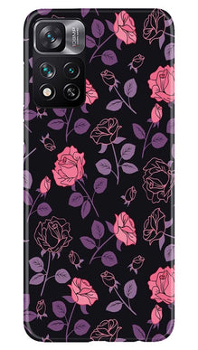 Rose Black Background Mobile Back Case for Xiaomi Mi 11i 5G (Design - 27)