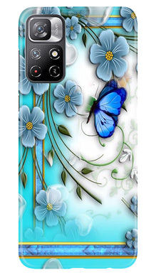 Blue Butterfly Mobile Back Case for Redmi Note 11 (Design - 21)