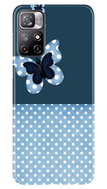 White dots Butterfly Mobile Back Case for Redmi Note 11 (Design - 31)