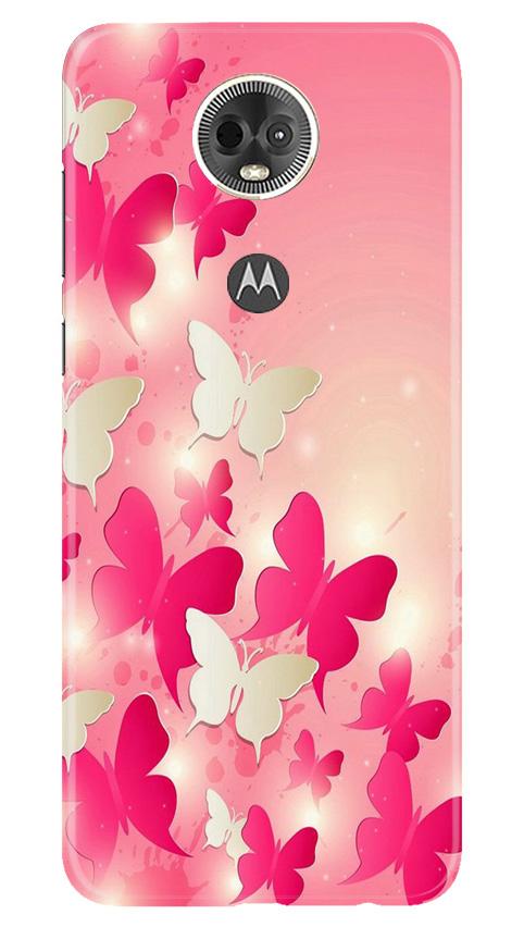 White Pick Butterflies Case for Moto E5 Plus